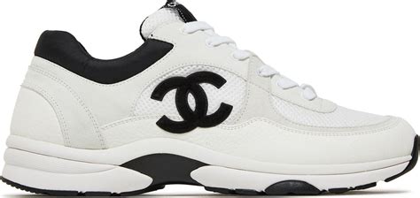 black and white chanel trainers|chanel sneakers cost.